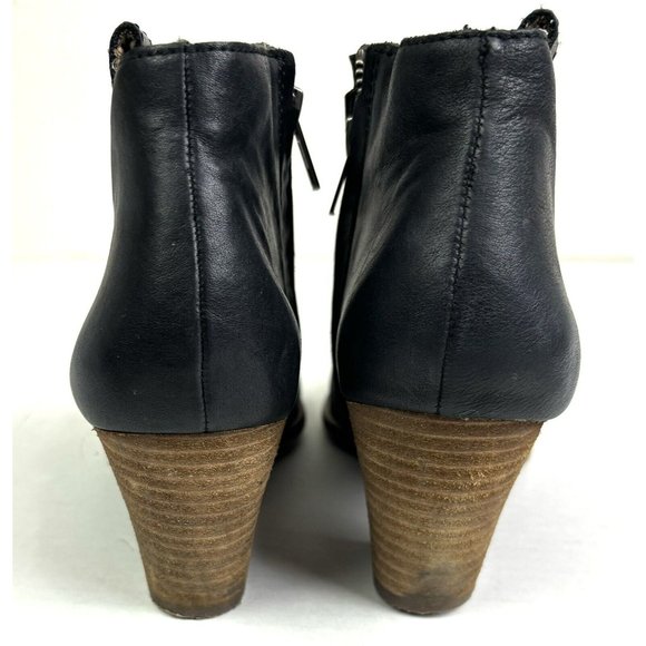 Madewell The‎ Billie Ankle Bootie Women’s 8.5 Black Leather Zip Shoes Heel - Picture 4 of 10